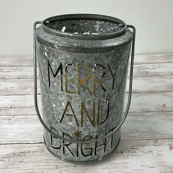 Christmas LED candle galvanized decoration “Merry and Bright” - Picture 5 of 7
